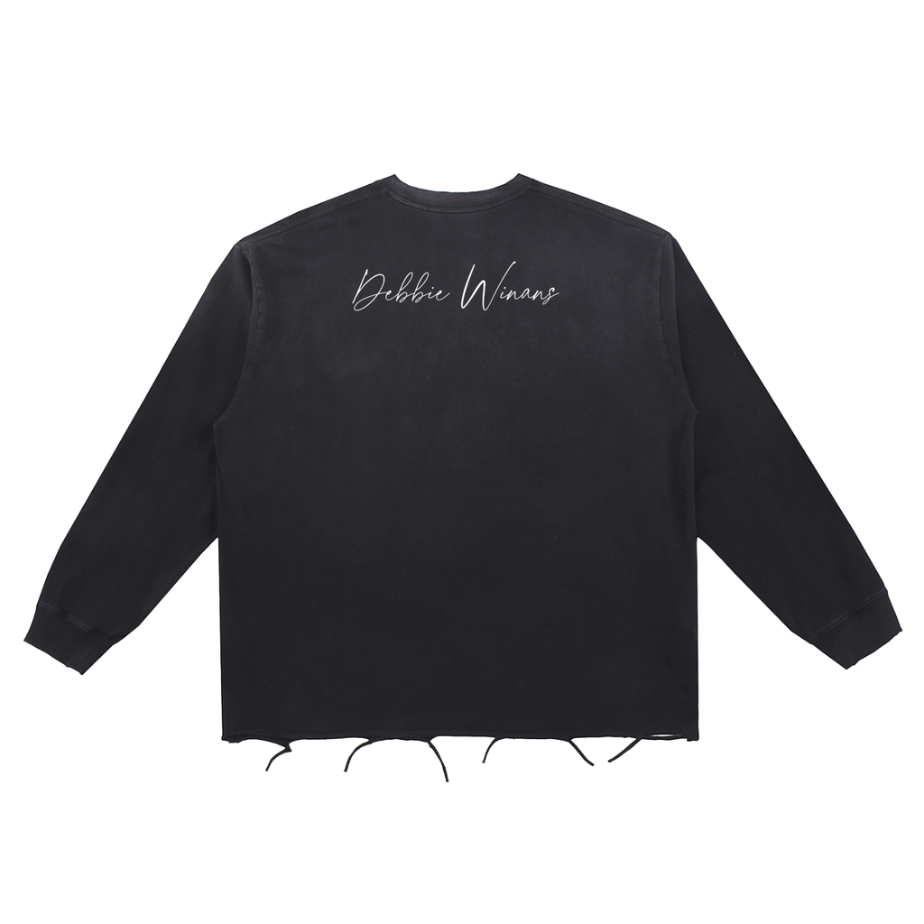 Snow Wash Raw Edge Cotton T-Shirt